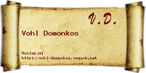 Vohl Domonkos névjegykártya